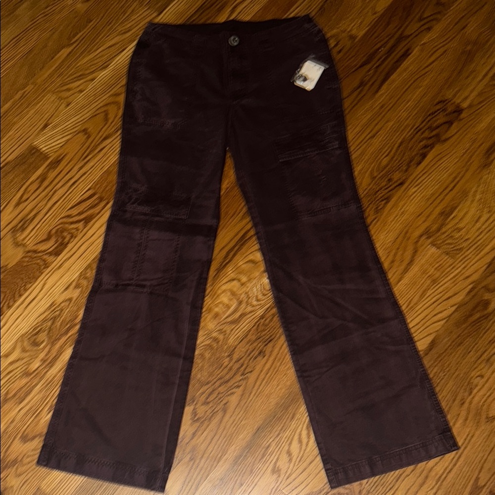 Free People Burgundy Cargo Pants.